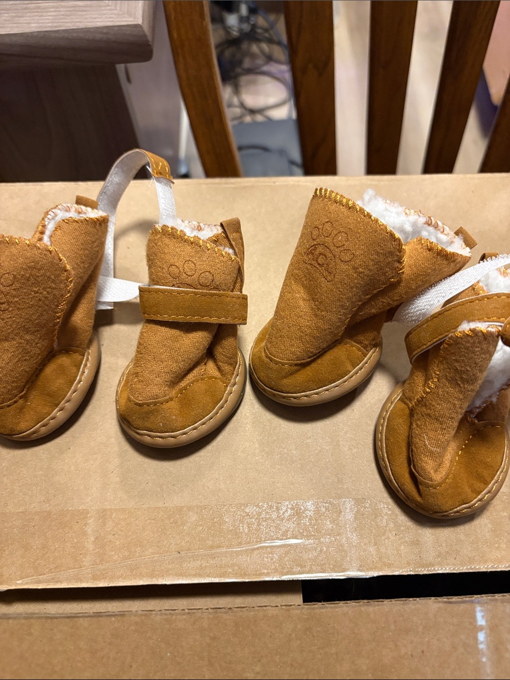 Kids Cozy Faux-Suede Booties in Chestnut Brown